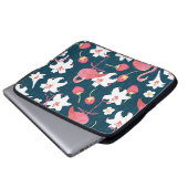 Flamingo Lilies: Tropisches Vintages Design. Laptopschutzhülle (Vorne Knopf)