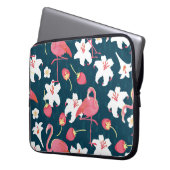 Flamingo Lilies: Tropisches Vintages Design. Laptopschutzhülle (Vorderseite Links)