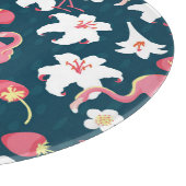Flamingo Lilies: Tropisches Vintages Design. Schneidebrett (Ecke)