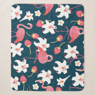 Flamingo Lilies: Tropisches Vintages Design. Sherpadecke