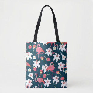 Flamingo Lilies: Tropisches Vintages Design. Tasche