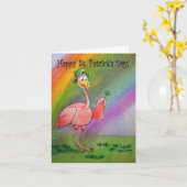 Flamingo Line Happy St. Patrick's Day Lucky Irish Karte (Gelbe Blume)