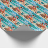 Flamingo Lounges am Strand Geschenkpapier (Ecke)