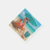 Flamingo Lounges am Strand Serviette (Ecke)