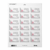 Flamingo Love Large Moon address label Adressaufkleber (Vorne)