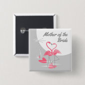 Flamingo Love Large Moon Mother of the Bride Button (Vorne & Hinten)
