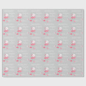 Flamingo Love Side Date Names wrapping paper Geschenkpapier (Flach)
