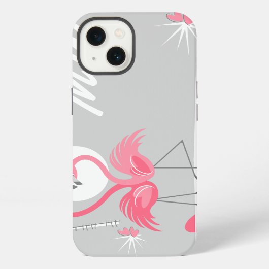 Flamingo Love Side Monogram iPad Mini horizontal iPhone Hülle (Rückseite)