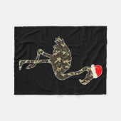 Flamingo Lover Christmas Santa Hat Camouflage Illu Fleecedecke (Vorderseite (Horizontal))