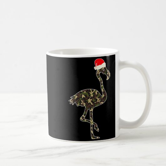 Flamingo Lover Christmas Santa Hat Camouflage Illu Kaffeetasse (Rechts)