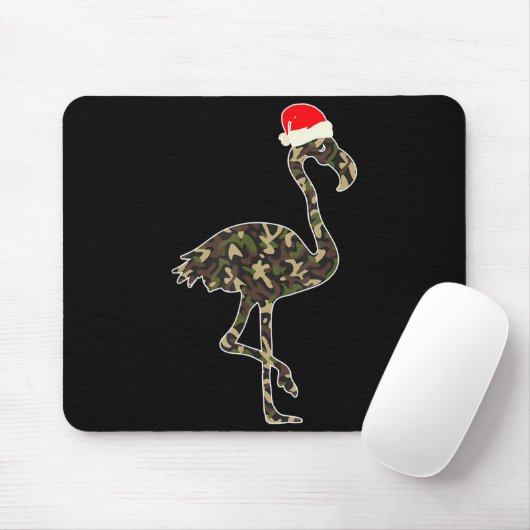 Flamingo Lover Christmas Santa Hat Camouflage Illu Mousepad (Mit Mouse)