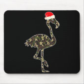 Flamingo Lover Christmas Santa Hat Camouflage Illu Mousepad (Vorne)