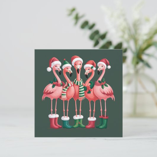 Flamingo Lover Geschenk Weihnachten Frohe Weihnach (Stehend Vorderseite)