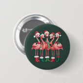 Flamingo Lover Geschenk Weihnachten Frohe Weihnach Button (Vorne & Hinten)