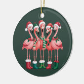 Flamingo Lover Geschenk Weihnachten Frohe Weihnach Keramik Ornament (Links)