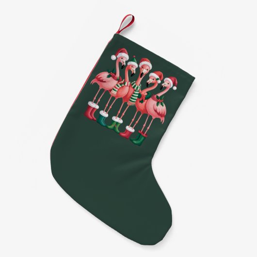 Flamingo Lover Geschenk Weihnachten Frohe Weihnach Kleiner Weihnachtsstrumpf (Vorderansicht (hängend))