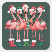 Flamingo Lover Geschenk Weihnachten Frohe Weihnach Quadratischer Aufkleber (Vorderseite)