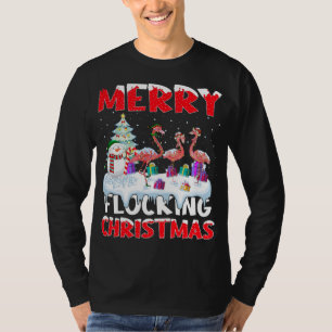 Flamingo Lover Xmas Geschenk Merry Flocking Weihna T-Shirt
