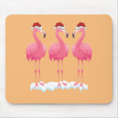 Flamingo Lover Xmas Lighting Santa Pink Flamingos Mousepad (Vorne)