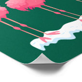 Flamingo Lover Xmas Lighting Santa Pink Flamingos Poster (Ecke)