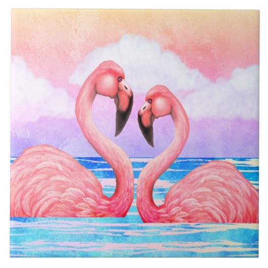 Flamingo Lovers Fliese (Vorderseite)