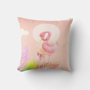 Flamingo Lovers Niedlicher Flamingo Bird mit Blä Kissen