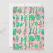 Flamingo Luau Party Einladung (Rückseite)