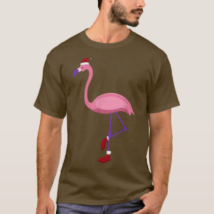 Flamingo Lustiger Weihnachtsmannhut Weihnachtsmann T-Shirt