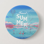 Flamingo Magic Travel Summer Tropical Sea Beach Button (Vorderseite)