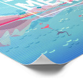 Flamingo, Magic Travel, Summer Tropical Sea Beach Poster (Ecke)