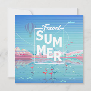 Flamingo, Magic Travel, Summer Tropical Sea Beach Save The Date