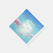 Flamingo, Magic Travel, Tropical Sea Beach, Trendy Serviette (Ecke)