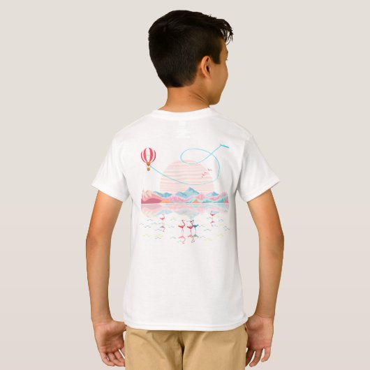 Flamingo, magische Reise, tropischer Seestrand, T-Shirt (Schwarz voll)