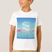 Flamingo, magische Reise, tropischer Seestrand, T-Shirt (Vorderseite)