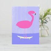 Flamingo Malkunst Einladung (Stehend Vorderseite)