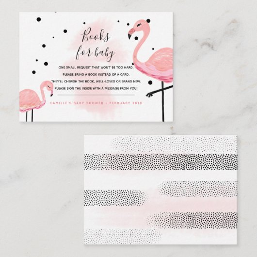 Flamingo Mama bringen Bücher für Kinder Begleitkarte (Vorne/Hinten)