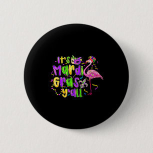 Flamingo Mardi Gras Ihr Fleur De Lis Preppy Dicker Button