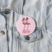 Flamingo Mardi Gras Party Goers Button (Beispiel)