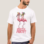 Flamingo Mardi Gras Party Goers T-Shirt (Vorderseite)