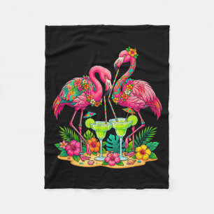 Flamingo Margaritas Bar Hawaiianische Strand Mädch Fleecedecke