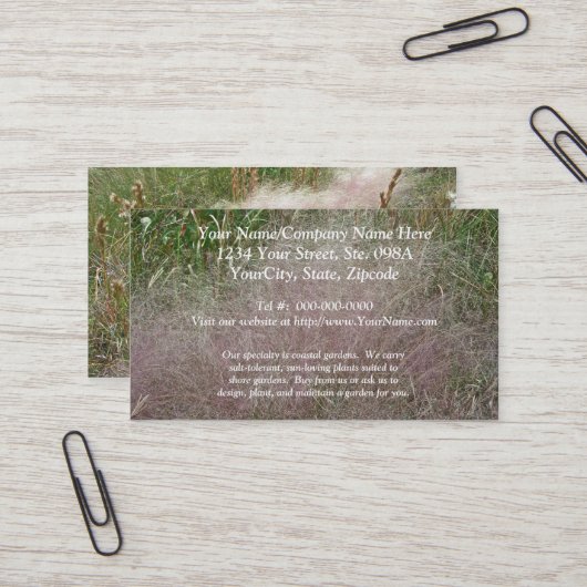 Flamingo Marsh Grass an der Shore Business Card Visitenkarte (Vorderseite/Rückseite Beispiel)