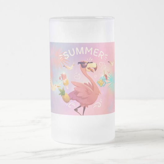 Flamingo Mattglas Bierglas (Mittel)
