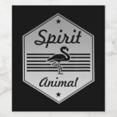 Flamingo | Mein Geist Tier Flamingo Kostüm Weinetikett (Einzelnes Label)