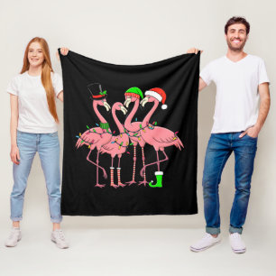 Flamingo Merry Christmas Funny Flamingo Lover Gesc Fleecedecke