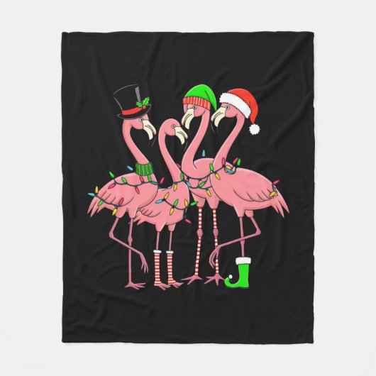 Flamingo Merry Christmas Funny Flamingo Lover Gesc Fleecedecke (Vorderseite)