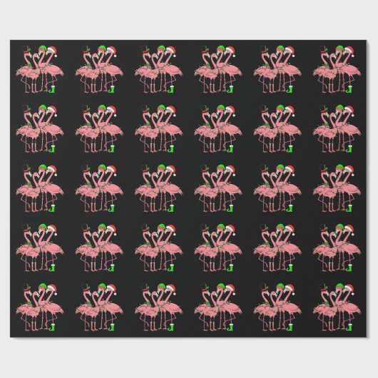 Flamingo Merry Christmas Funny Flamingo Lover Gesc Geschenkpapier (Flach)