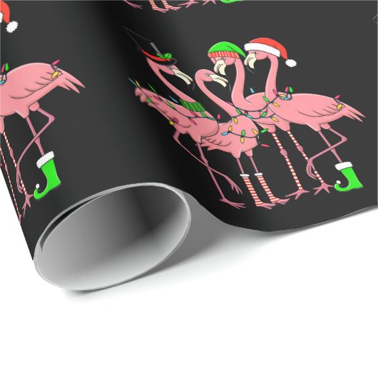Flamingo Merry Christmas Funny Flamingo Lover Gesc Geschenkpapier (Rolleneckpunkt)