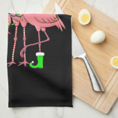 Flamingo Merry Christmas Funny Flamingo Lover Gesc Geschirrtuch (Viertel Falte)