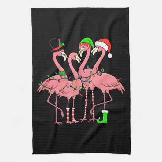 Flamingo Merry Christmas Funny Flamingo Lover Gesc Geschirrtuch (Vertikal)