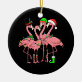 Flamingo Merry Christmas Funny Flamingo Lover Gesc Keramik Ornament (Vorne)